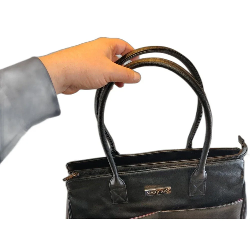 MARY KAY TRAVEL TOTE LARGE BLACK PURSE STARTER KIT CONSULTANT BAG/CASE